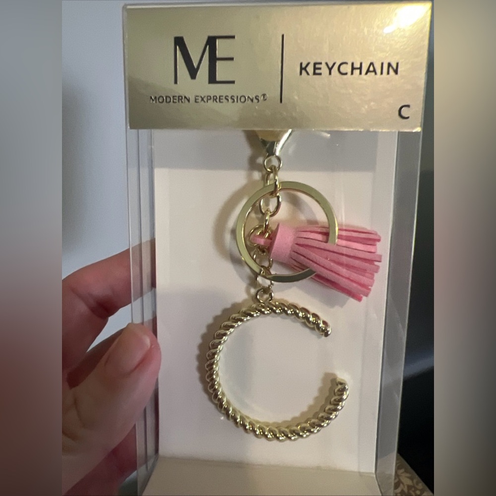 Modern Expressions "C” Monogram Keychain with Tassels - Picture 8 of 9